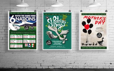 Posters designed for ‘The Duck’ bar and restaurant